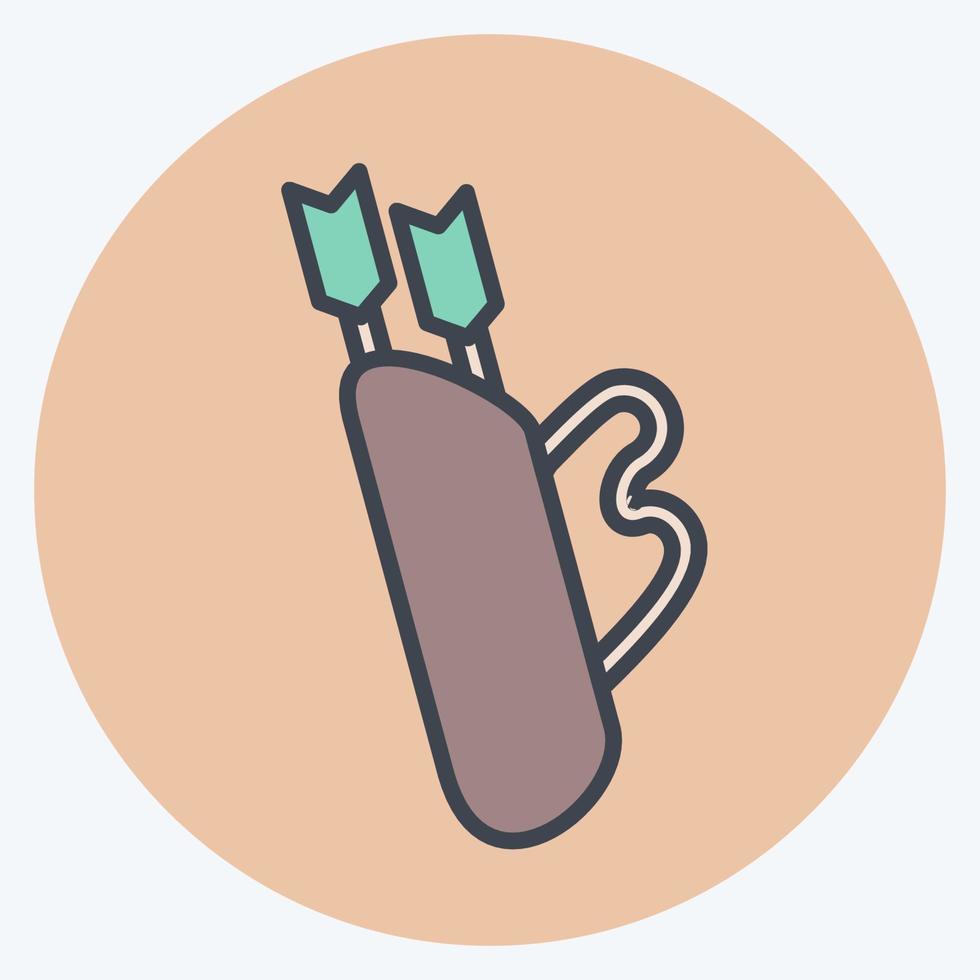Icon Quiver. related to Sports Equipment symbol. color mate style. simple design editable. simple illustration vector