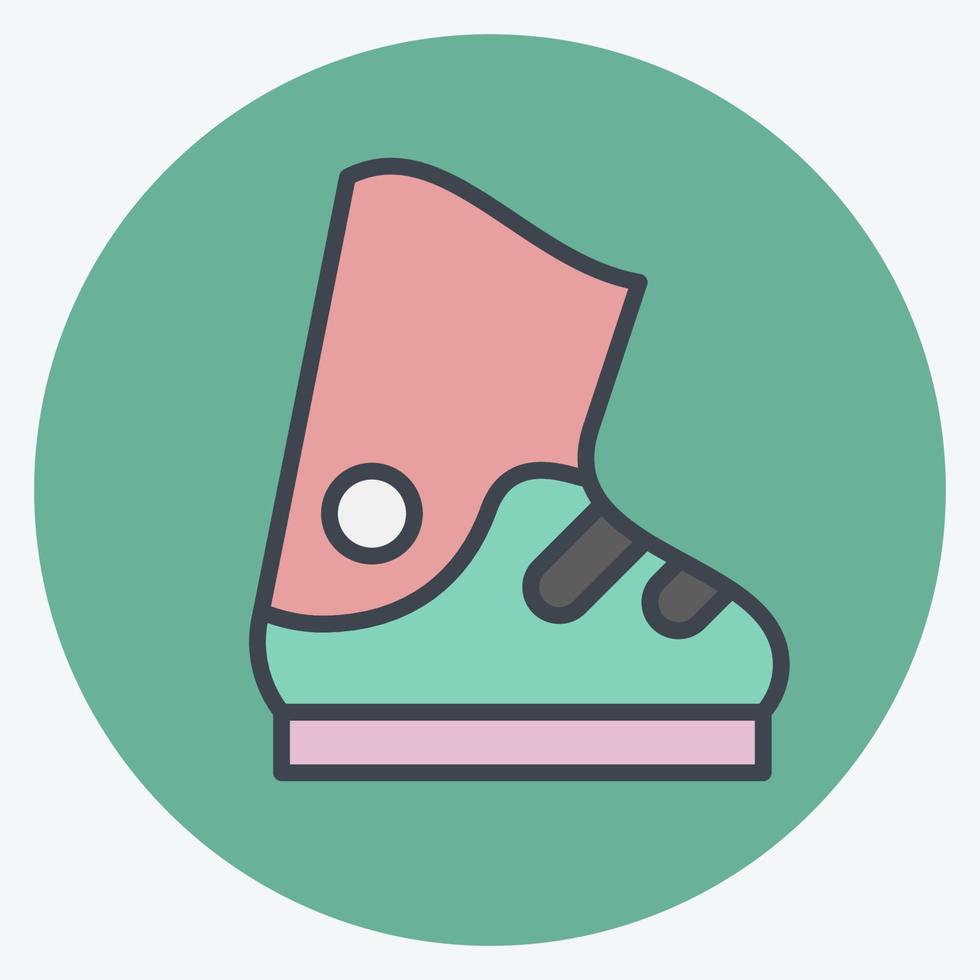 Icon Ski Boots. related to Sports Equipment symbol. color mate style. simple design editable. simple illustration vector