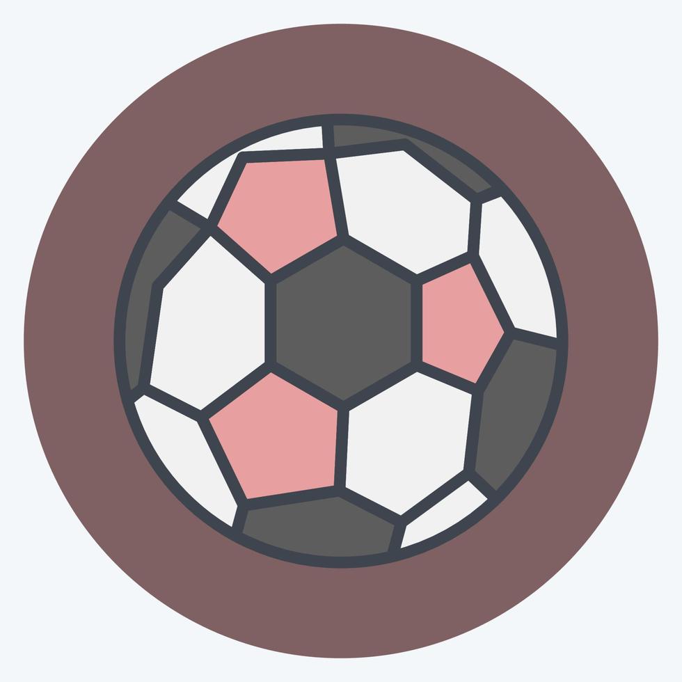 balón de fútbol de icono. relacionado con el símbolo de equipamiento deportivo. estilo compañero de color. diseño simple editable. ilustración sencilla vector