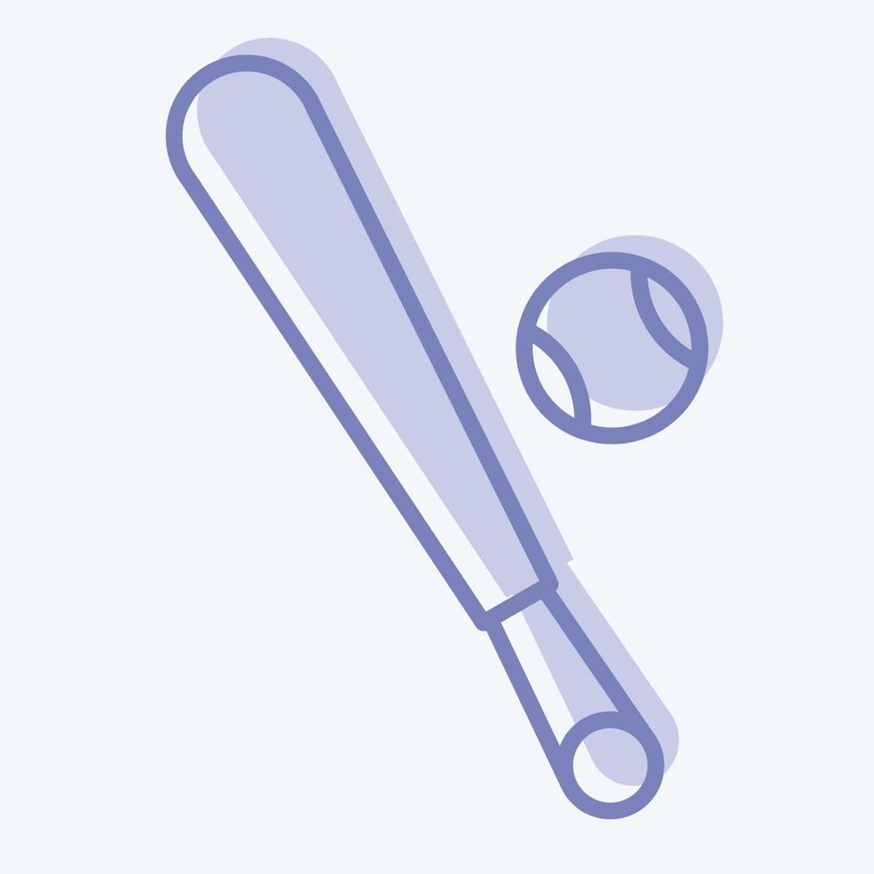 Icon Bat. related to Sports Equipment symbol. two tone style. simple design editable. simple illustration vector