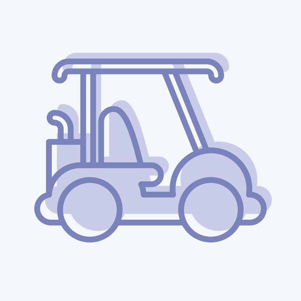 icono de carrito de golf. relacionado con el símbolo de equipamiento deportivo. estilo de dos tonos. diseño simple editable. ilustración sencilla vector