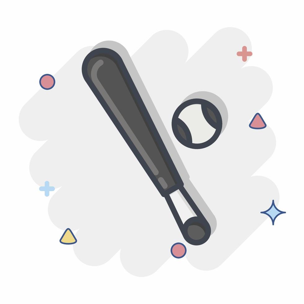 Icon Bat. related to Sports Equipment symbol. comic style. simple design editable. simple illustration vector
