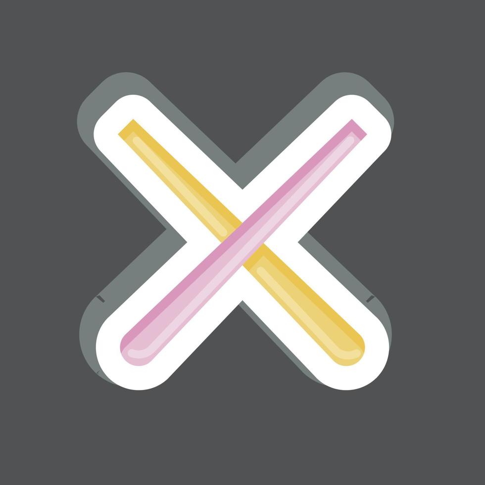 Sticker Pool Cue. related to Sports Equipment symbol. simple design editable. simple illustration vector