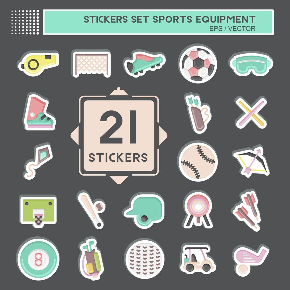 Sticker Set Sports Equipment. related to Sports Equipment symbol. simple design editable. simple illustration vector