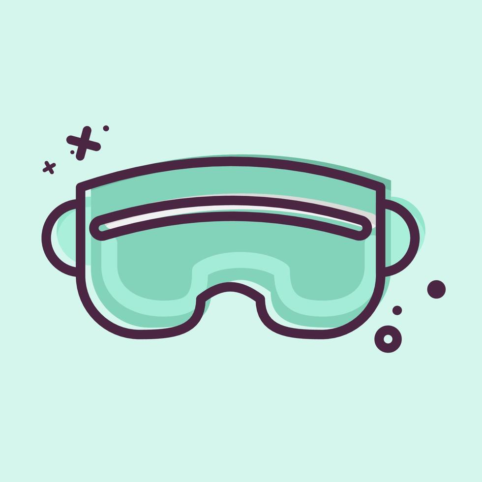 Icon Ski Goggles. related to Sports Equipment symbol. MBE style. simple design editable. simple illustration vector