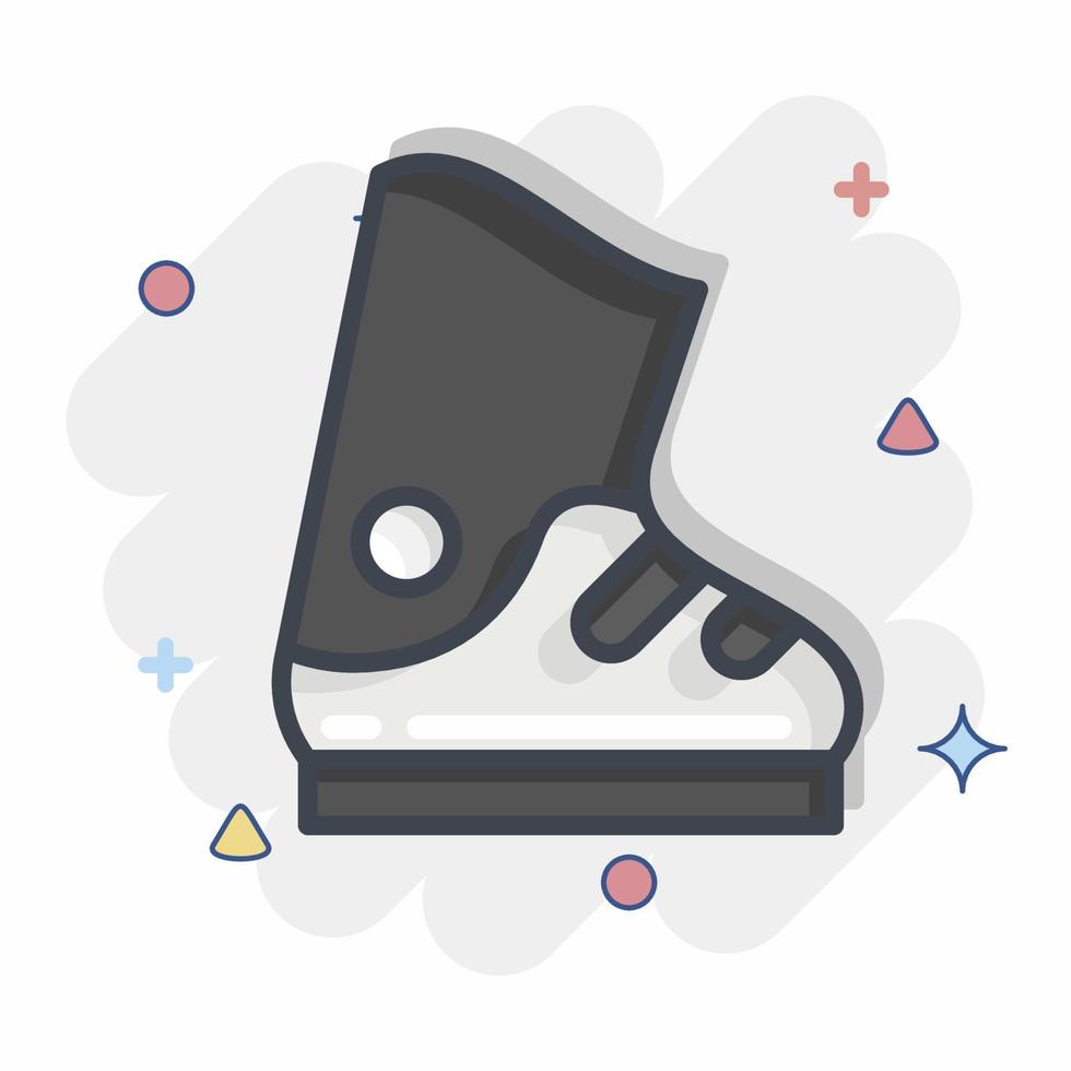 Icon Ski Boots. related to Sports Equipment symbol. comic style. simple design editable. simple illustration vector