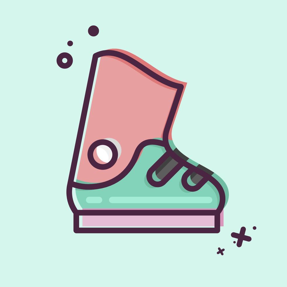 Icon Ski Boots. related to Sports Equipment symbol. MBE style. simple design editable. simple illustration vector
