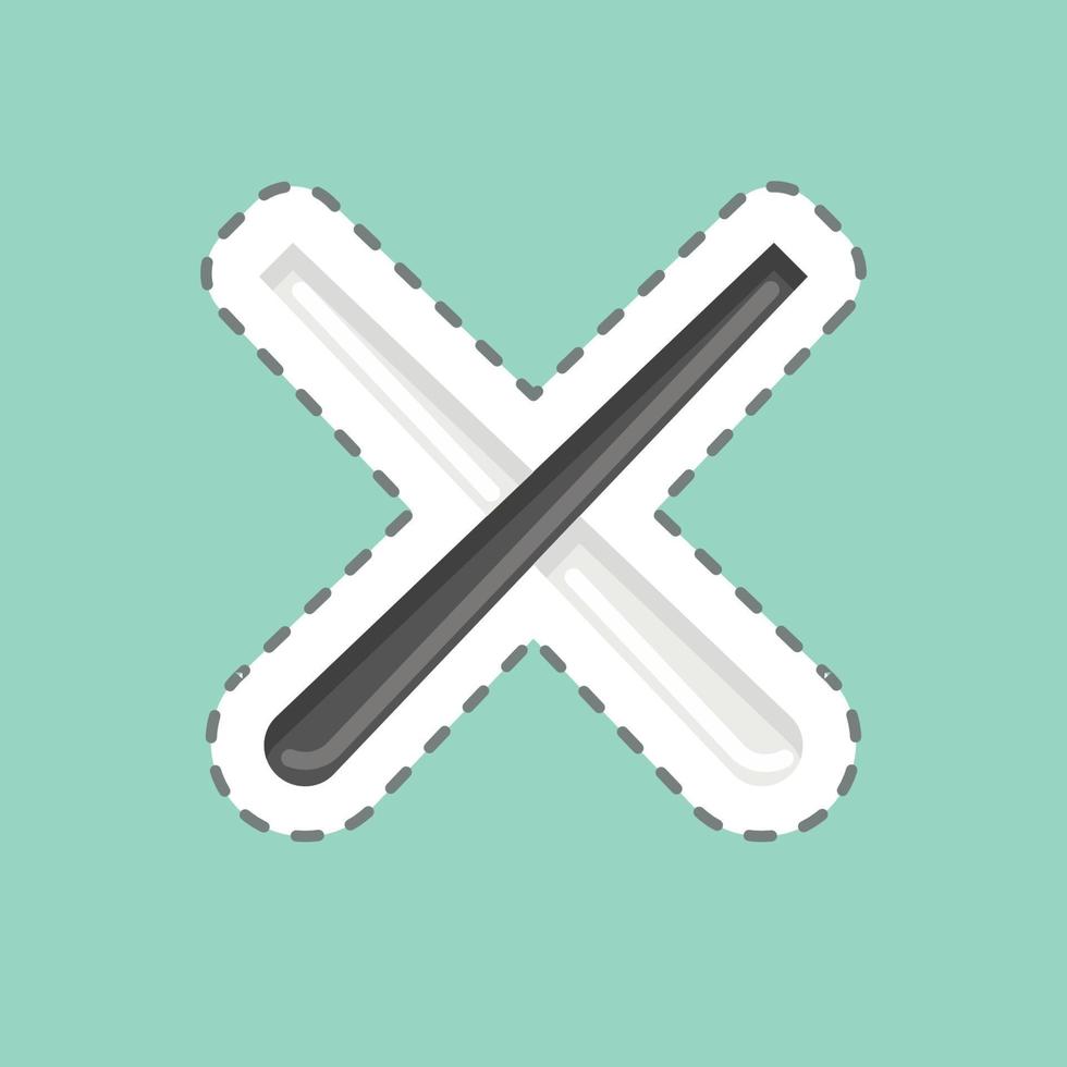 Sticker line cut Pool Cue. related to Sports Equipment symbol. simple design editable. simple illustration vector