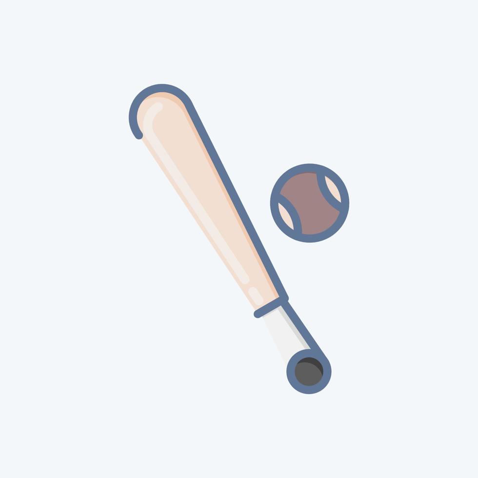 Icon Bat. related to Sports Equipment symbol. doodle style. simple design editable. simple illustration vector