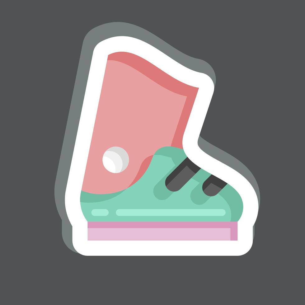 Sticker Ski Boots. related to Sports Equipment symbol. simple design editable. simple illustration vector