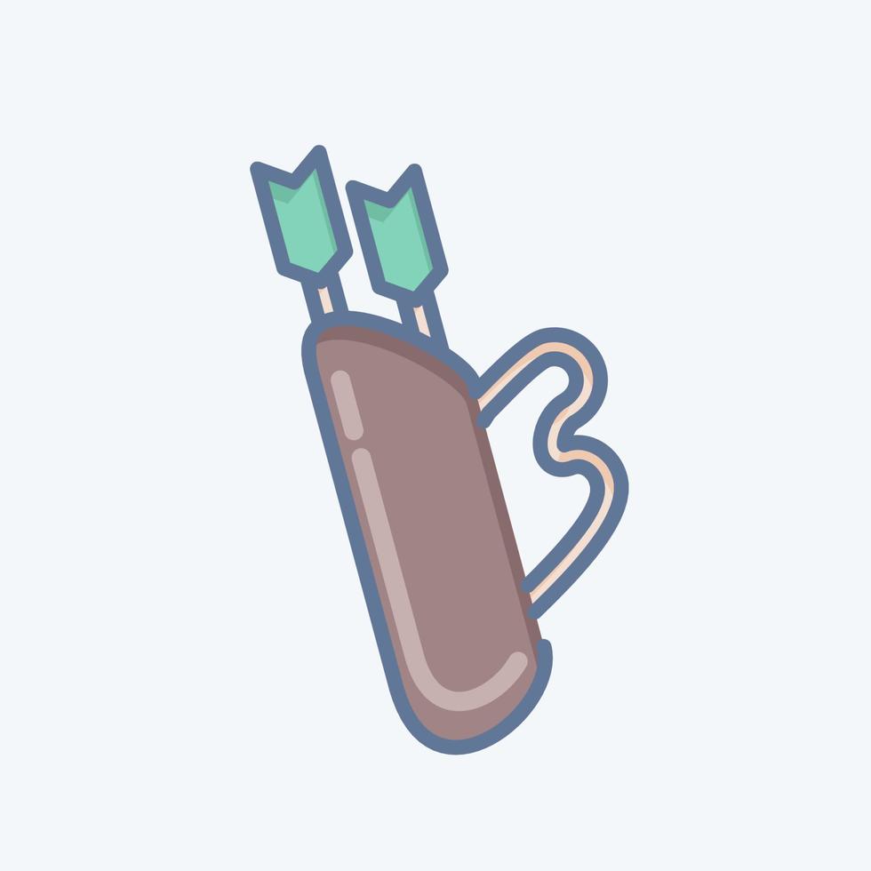Icon Quiver. related to Sports Equipment symbol. doodle style. simple design editable. simple illustration vector
