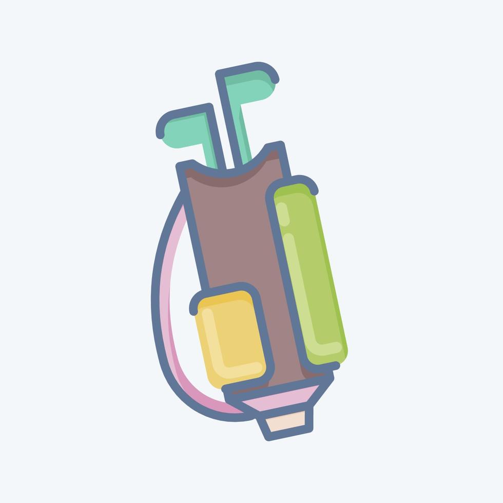 Icon Golf Bag. related to Sports Equipment symbol. doodle style. simple design editable. simple illustration vector