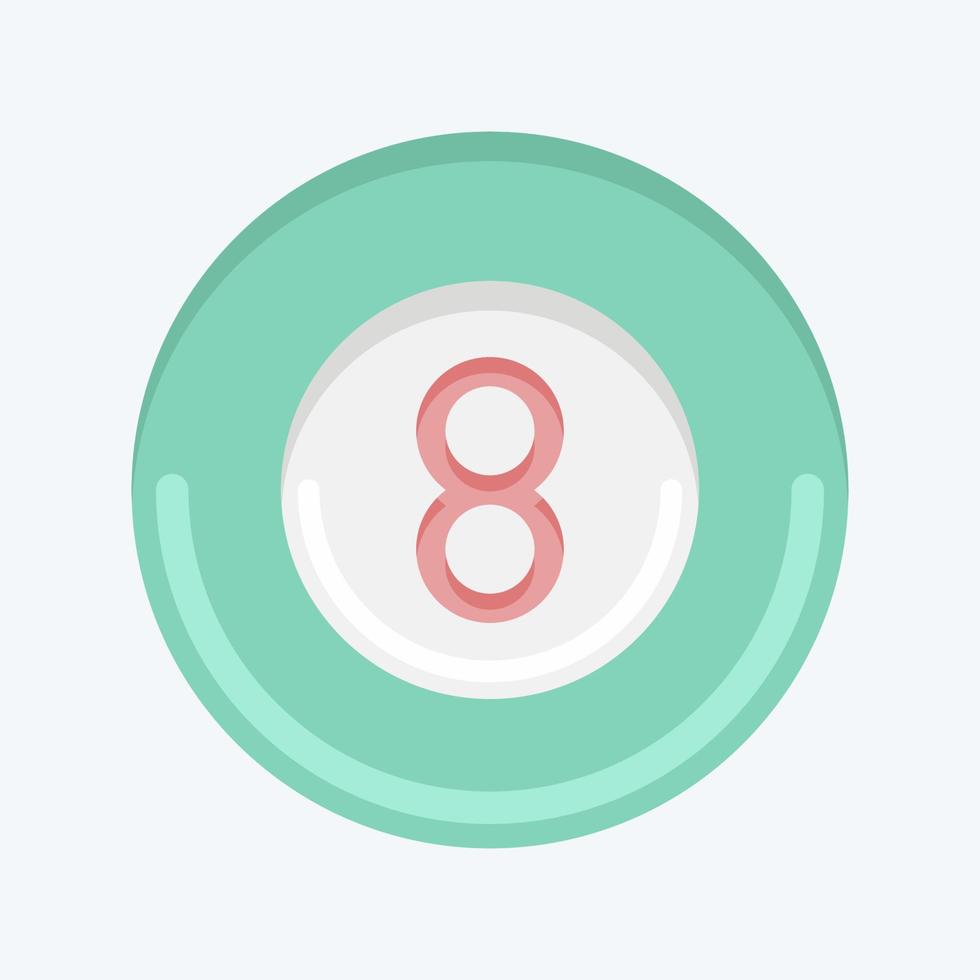 Icon Eght Ball. related to Sports Equipment symbol. flat style. simple design editable. simple illustration vector