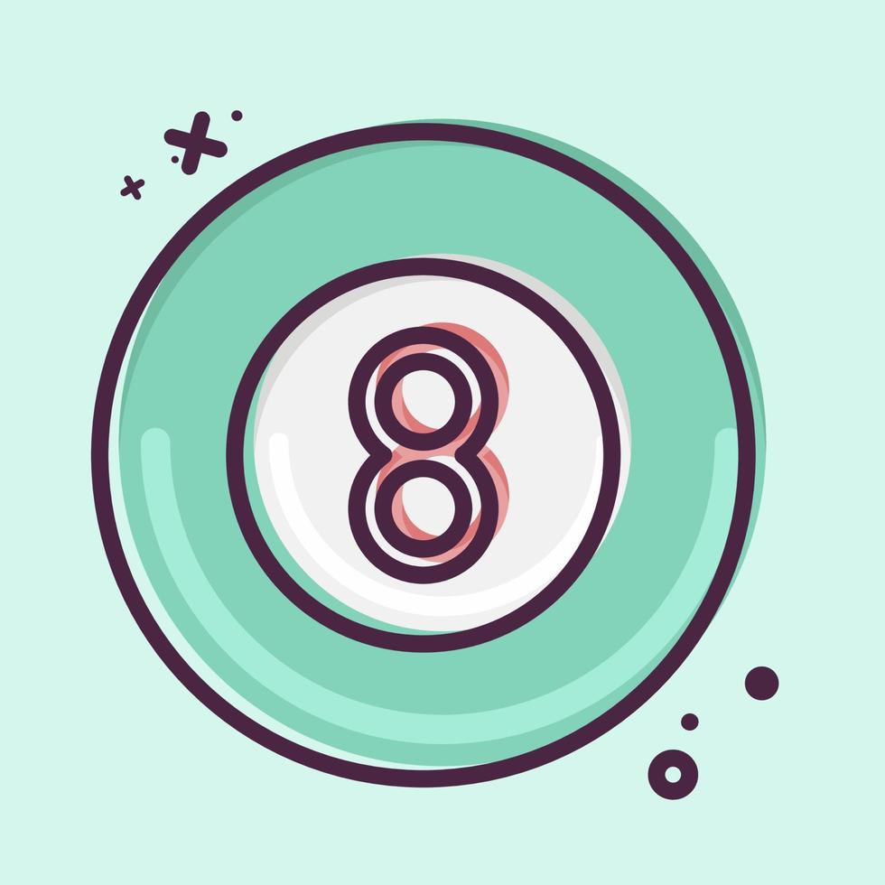 Icon Eght Ball. related to Sports Equipment symbol. MBE style. simple design editable. simple illustration vector