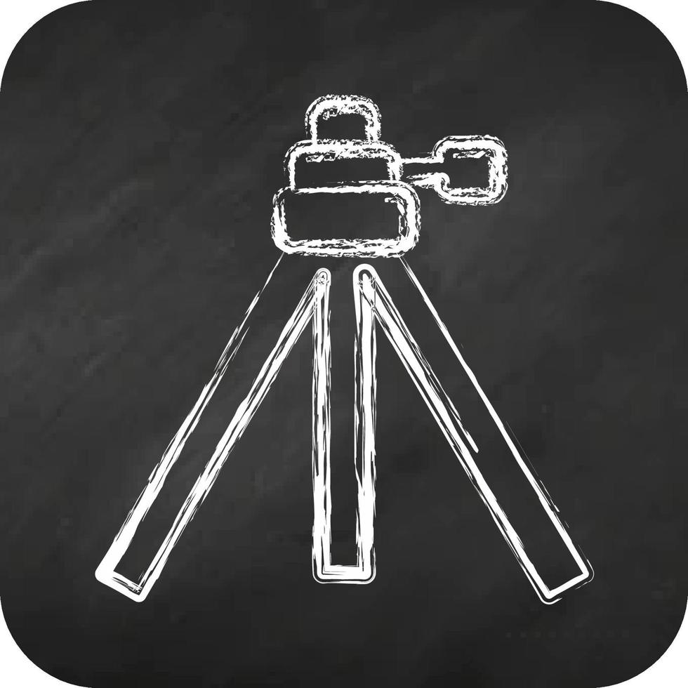 Icon tripod. related to Photography symbol. chalk style. simple design editable. simple illustration vector