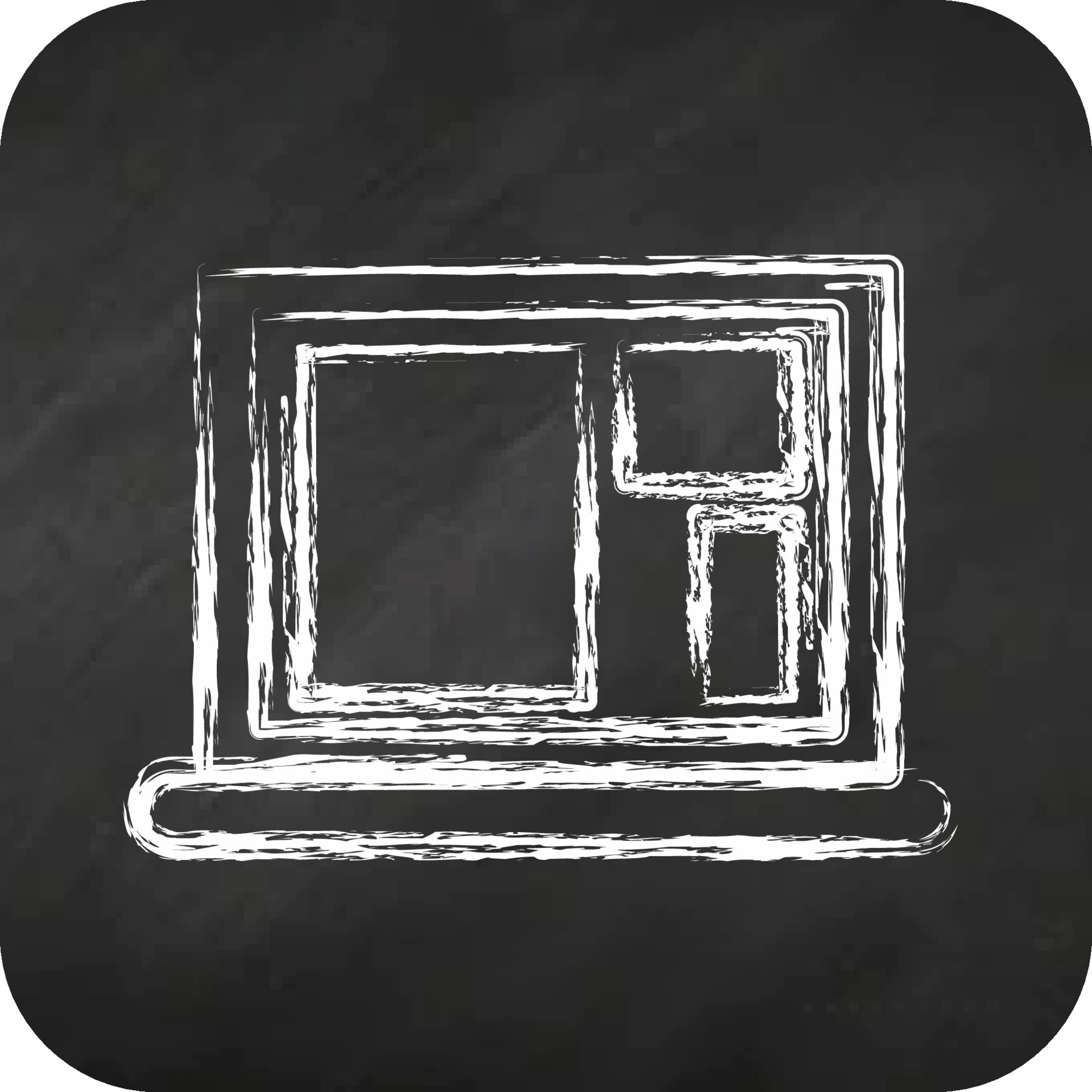 Icon photo software related to photography symbol chalk style simple
