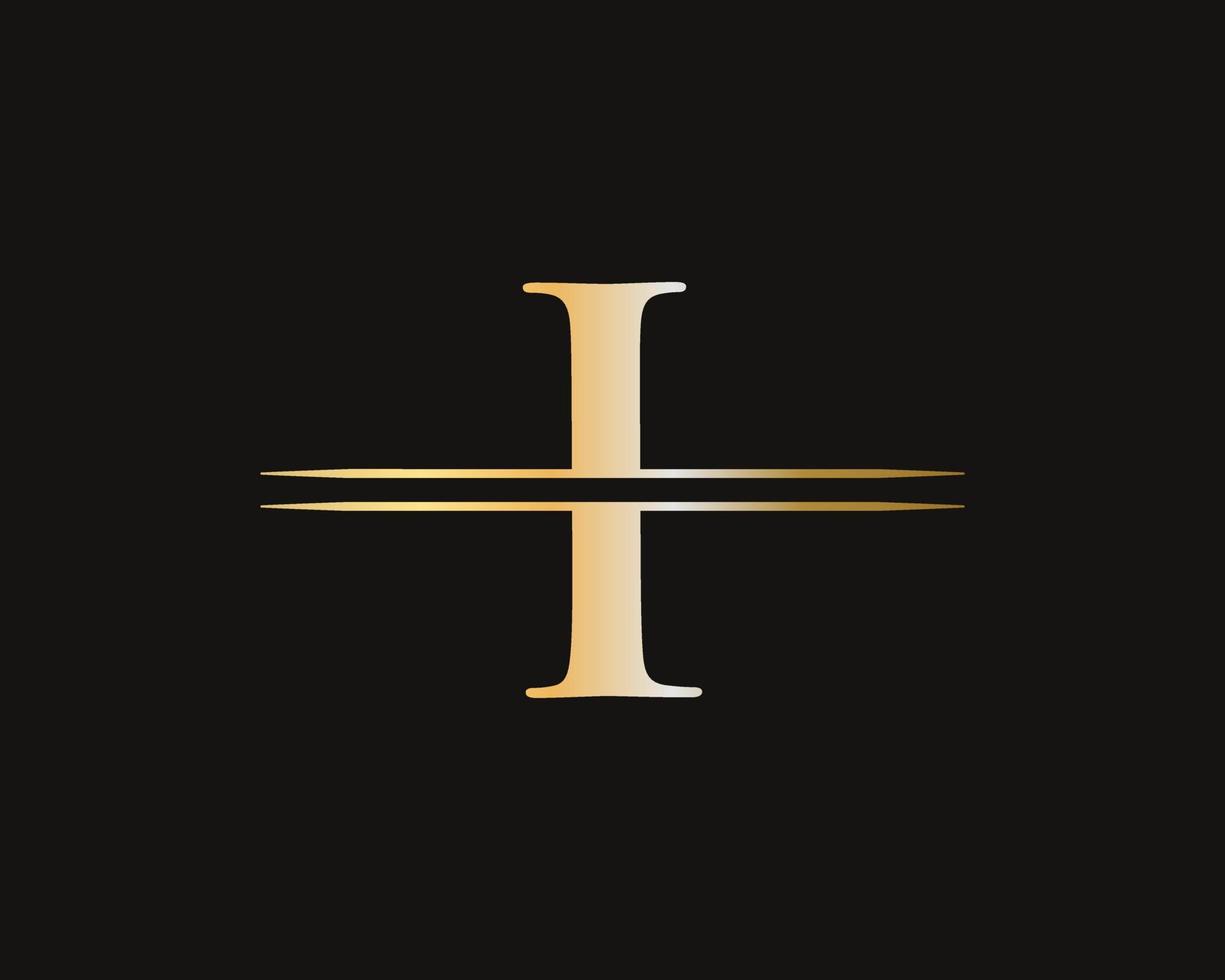 diseño del logotipo de la letra i para la identidad de lujo y moda vector