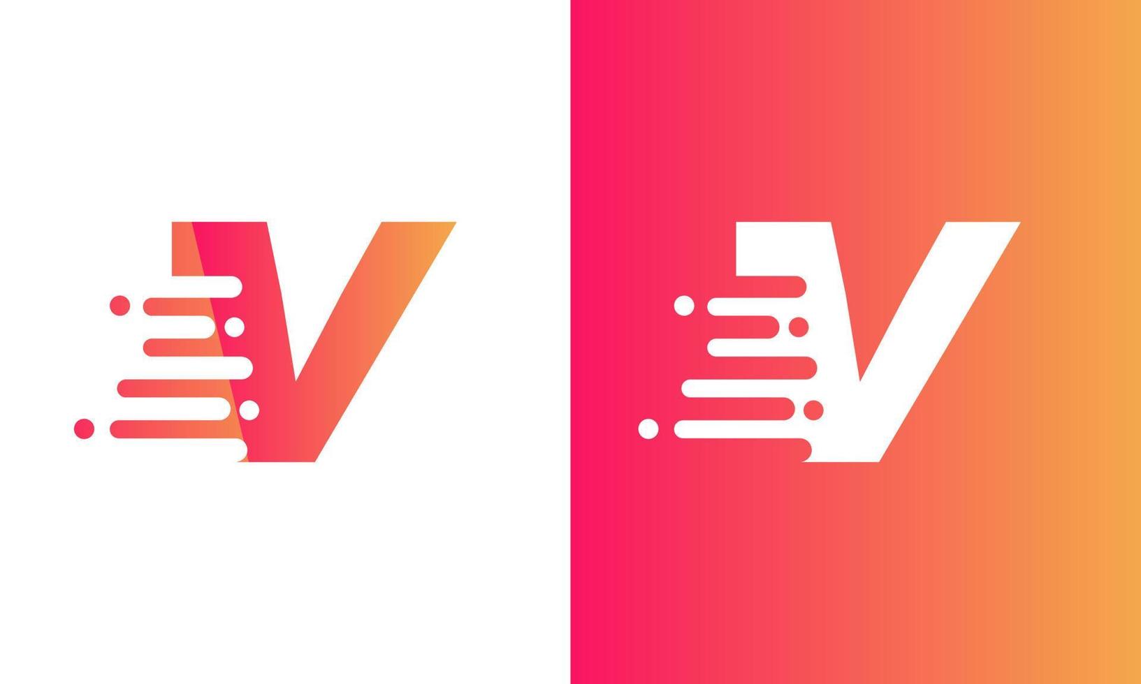 Letter V Logo Fast speed, quick energy drop icon.  Speed Logotype Element vector