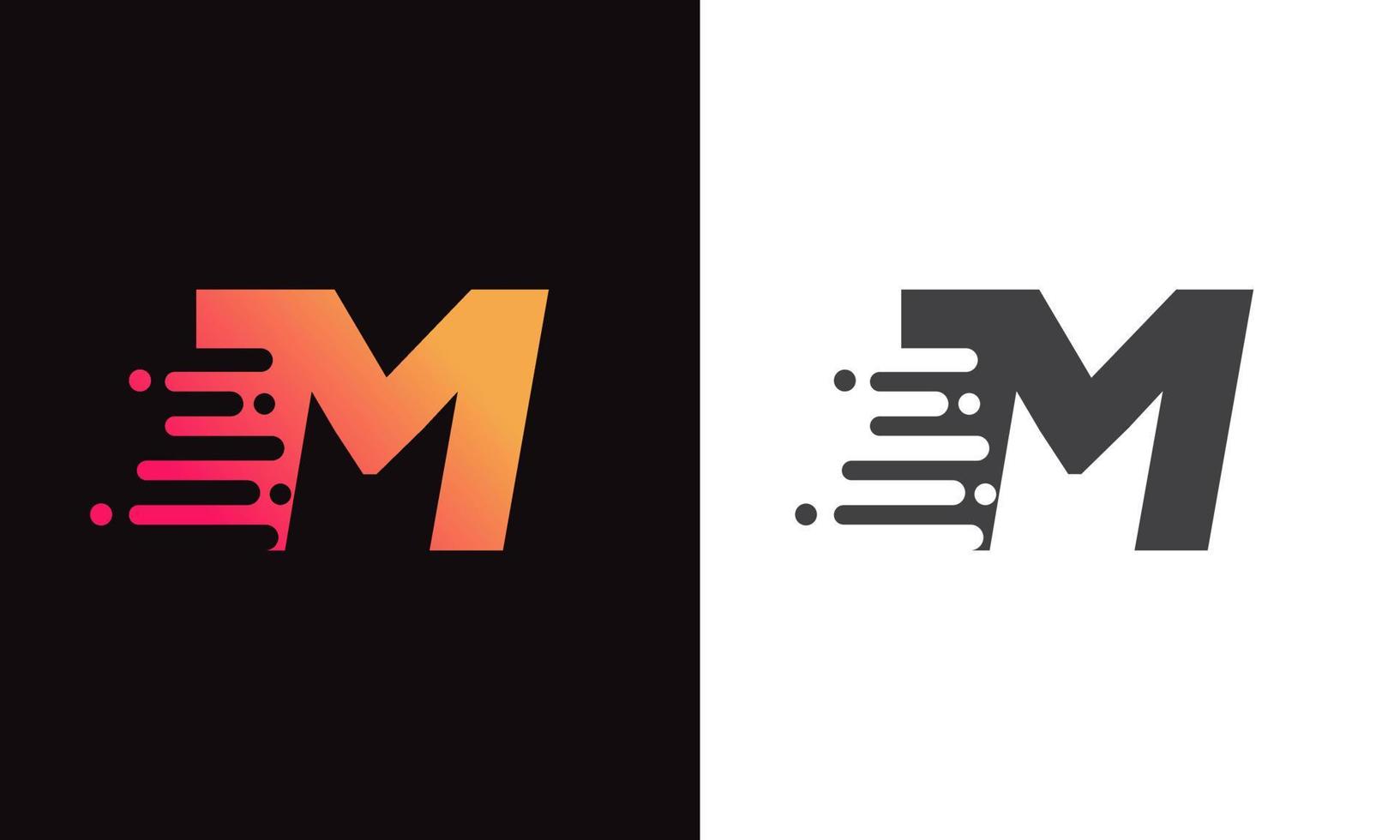 Letter M Logo Fast speed, quick energy drop icon.  Speed Logotype Element vector