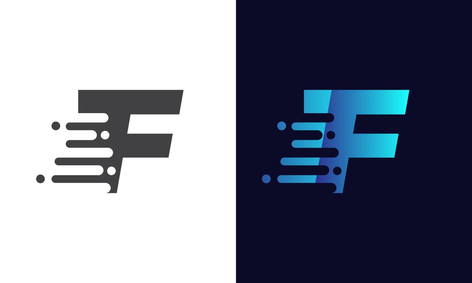 logotipo de la letra f velocidad rápida, icono de caída de energía rápida. elemento de logotipo de velocidad vector