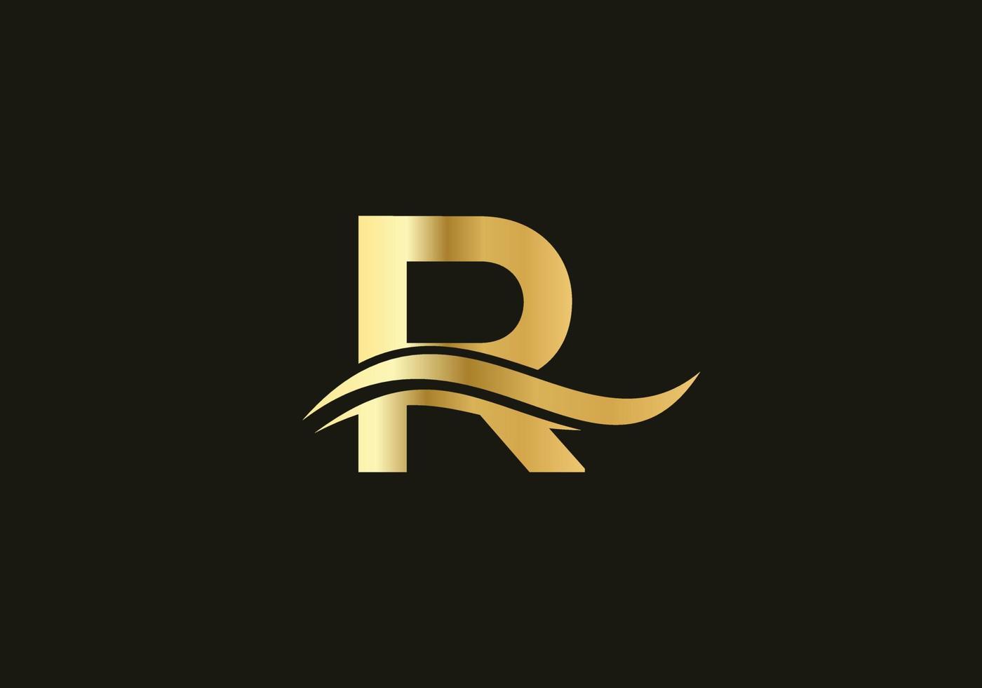 Swoosh Letter R Logo Design Vector Template