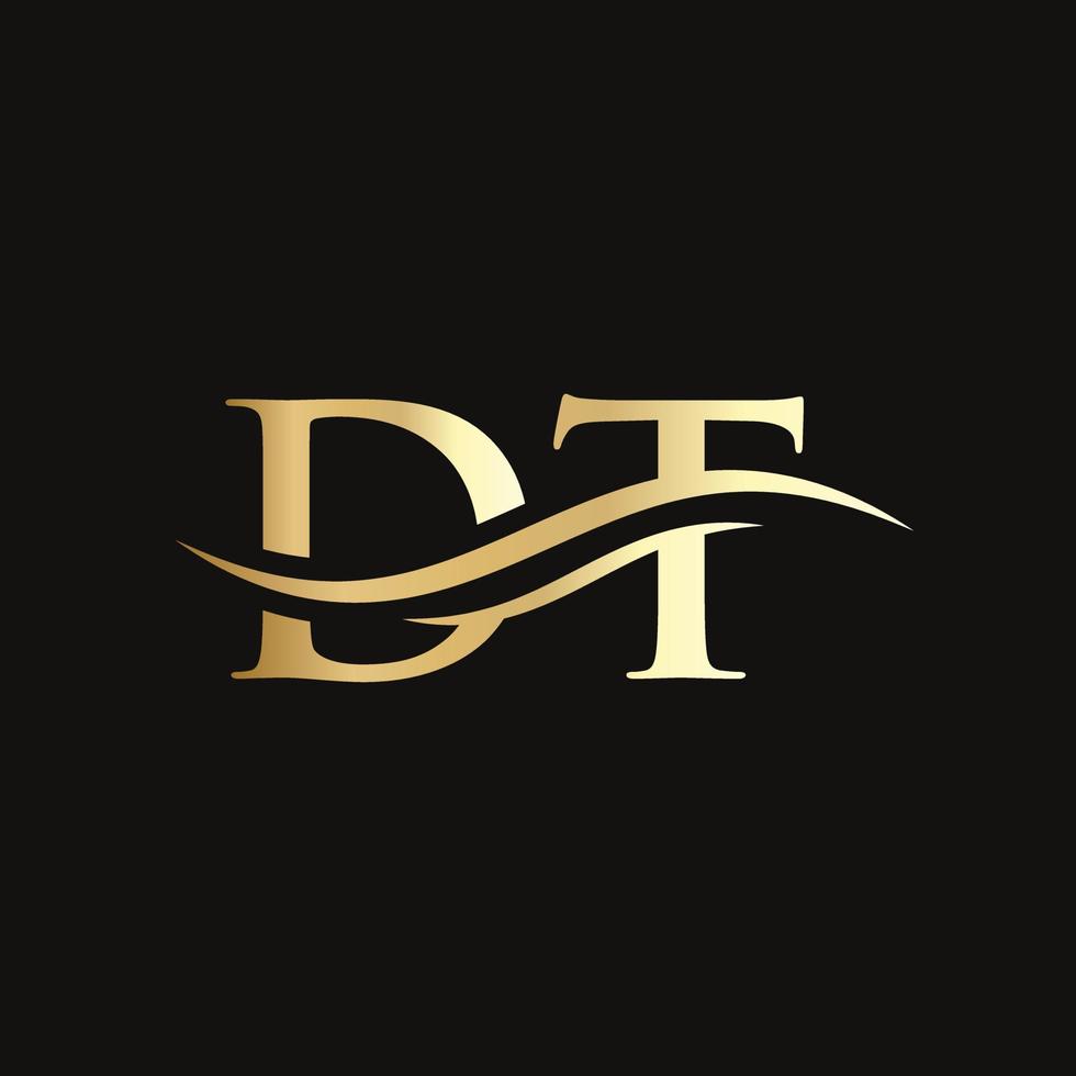 Creative DT letter with luxury concept. Modern DT Logo Design for business and company identity vector