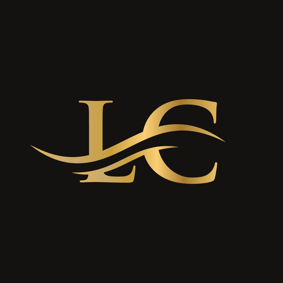 diseño de logotipo lc. diseño inicial del logotipo de la letra lc vector