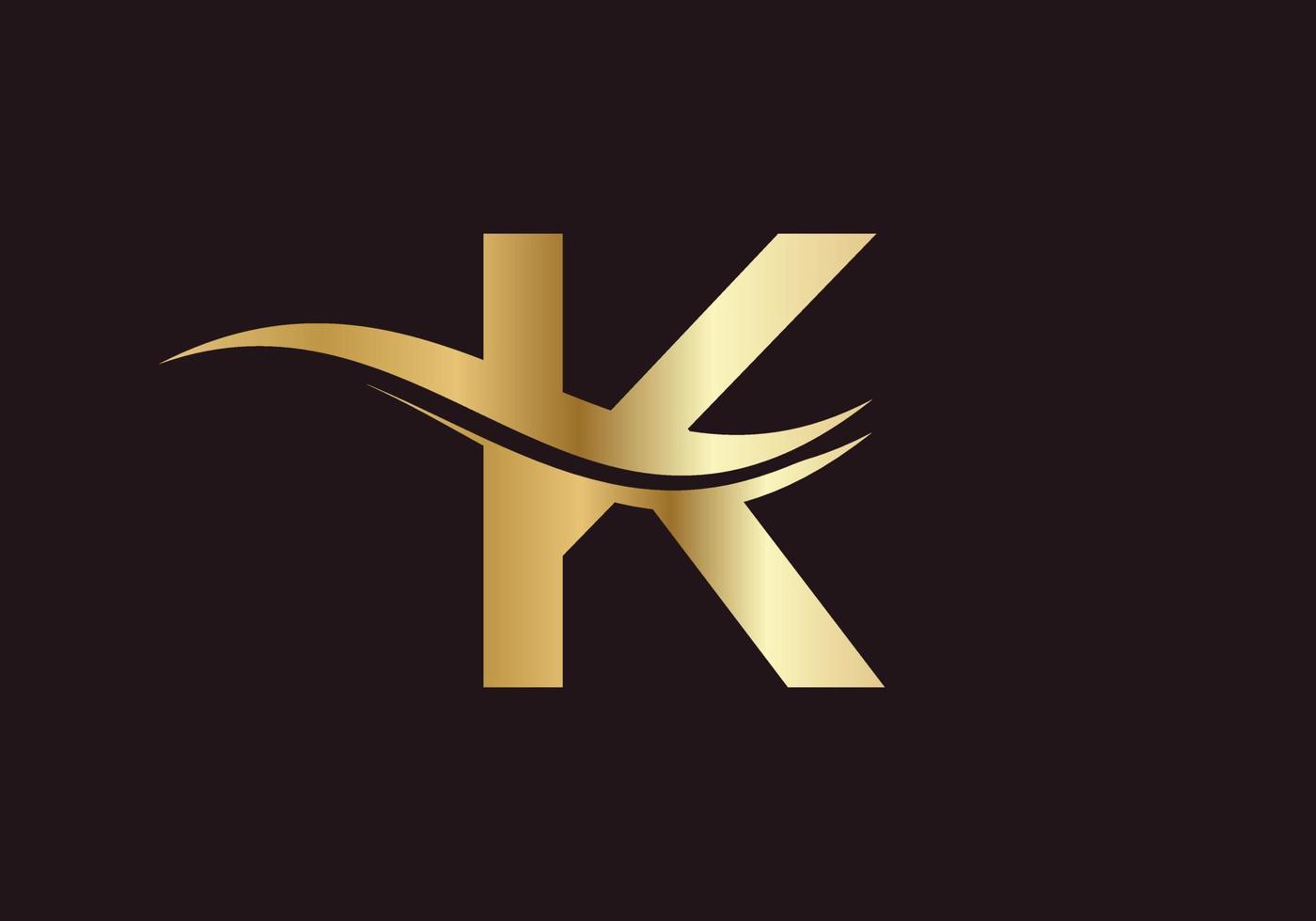 concepto de lujo del logotipo de la letra k vector