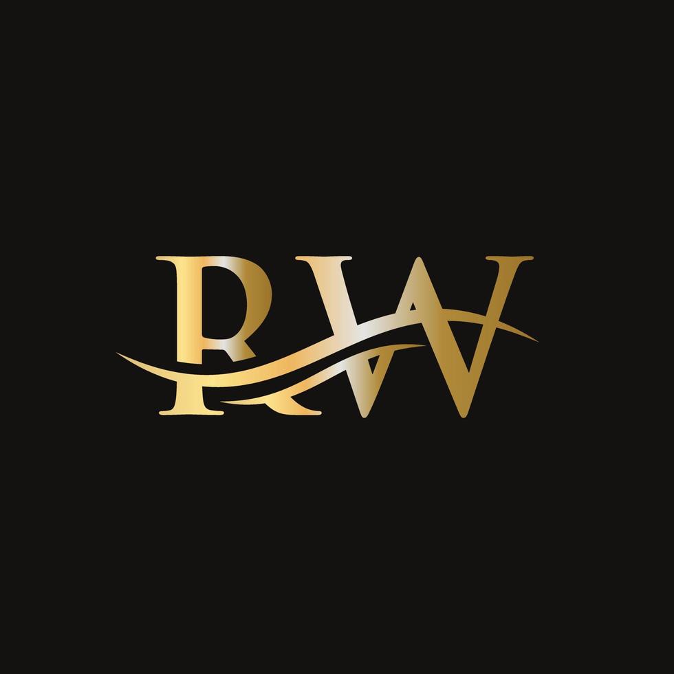 Initial linked letter RW logo design. Modern letter RW logo design vector