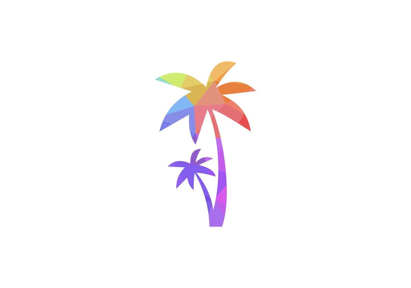 Palm tree design vector. Tropical beach and palm tree logo design. Creative simple palm tree vector logo design