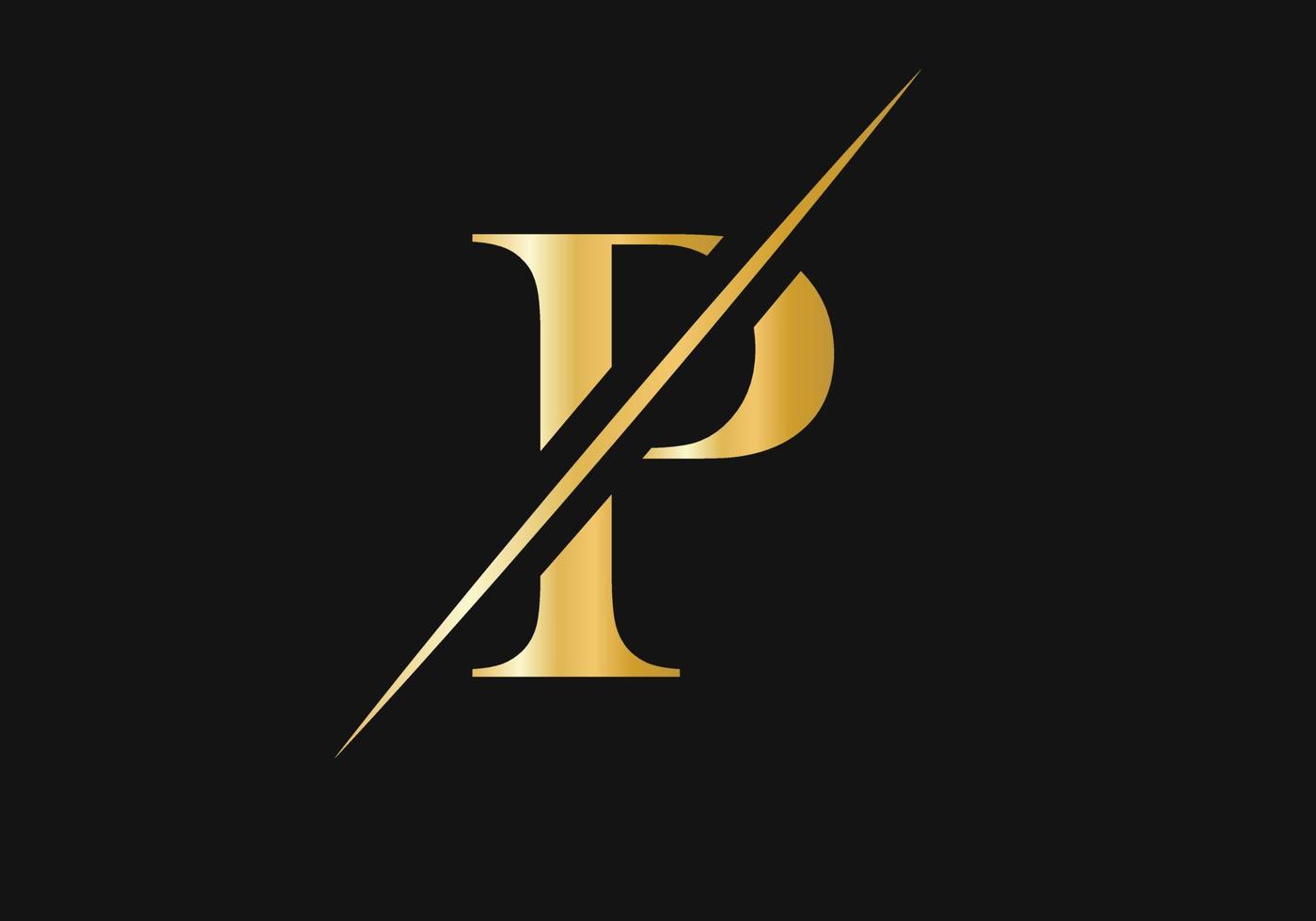 diseño de logotipo de letra p de lujo para símbolo de moda y lujo vector