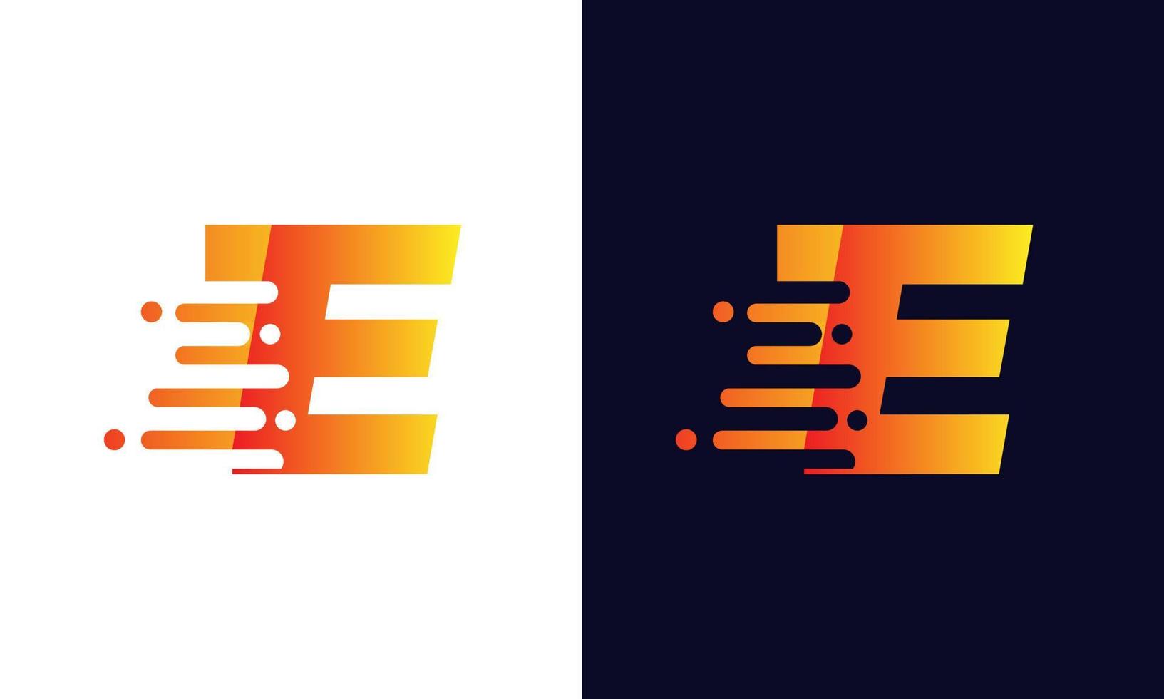 Letter E Logo Fast speed, quick energy drop icon.  Speed Logotype Element vector