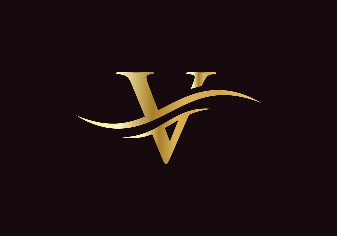 Initial V letter logo with modern business typography template. Creative letter V logo design vector