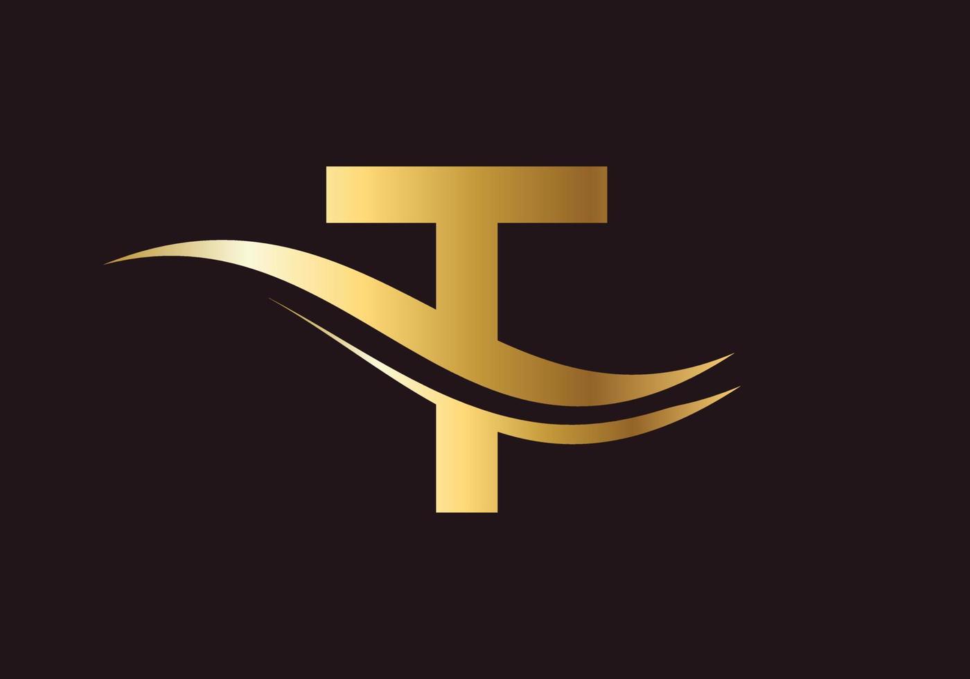 Letter T Logo Luxury concept vector