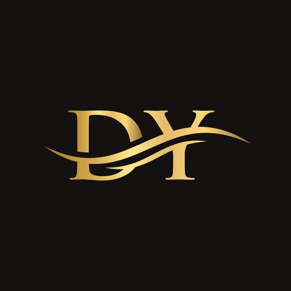 vector de diseño de logotipo dy. diseño de logotipo swoosh letra dy