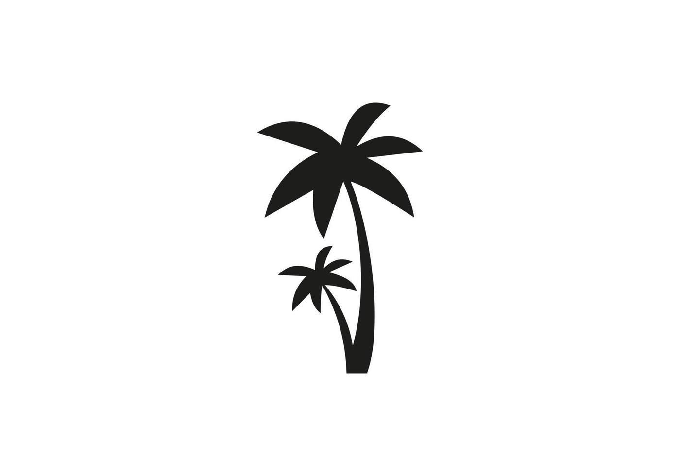 Palm tree design vector. Tropical beach and palm tree logo design. Creative simple palm tree vector logo design