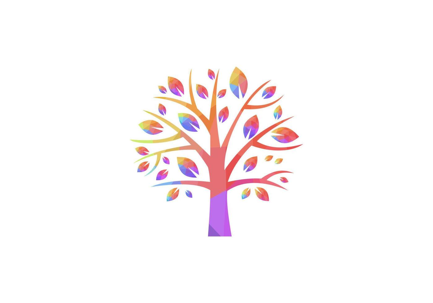 logotipo del icono del árbol. vector de logotipo de árbol de personas de trabajo en equipo