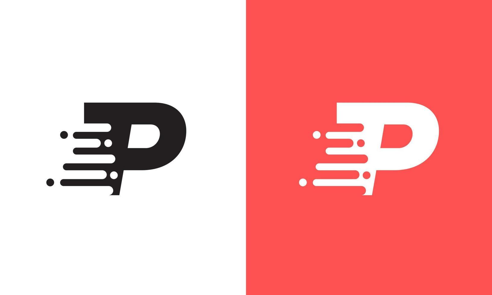 Letter P Logo Fast speed, quick energy drop icon.  Speed Logotype Element vector