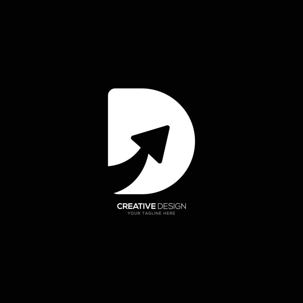 Creative letter D with arrow business growth logo vector