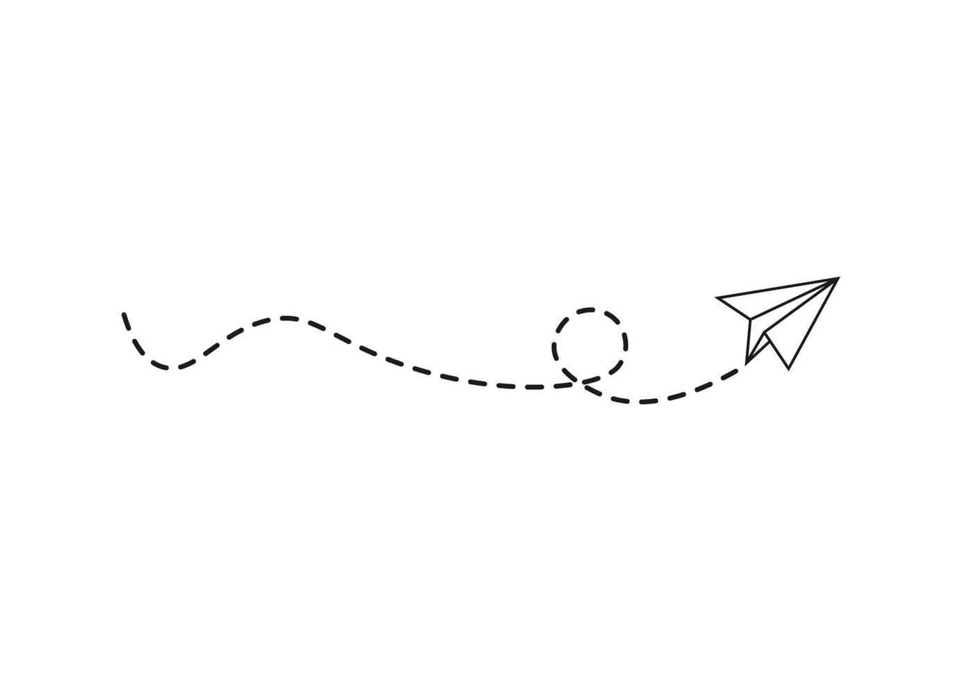 Dashed Line Paper Airplane Route vector