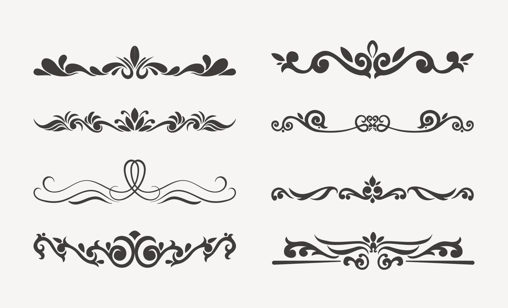 collection of vintage ornamental design elements vector