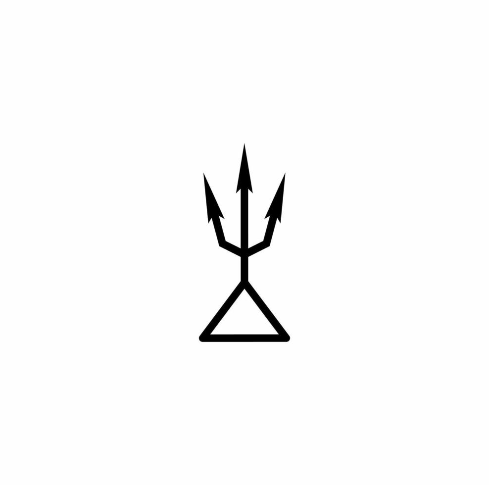 black trident triangle logo isolated on white background vector