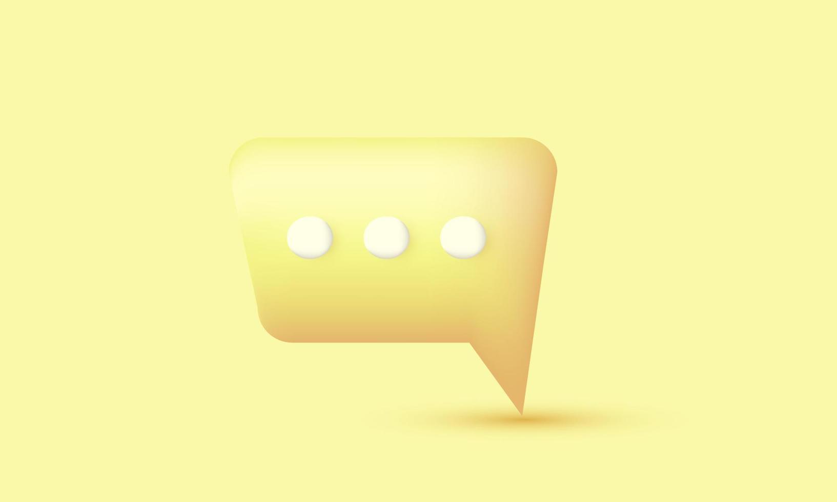 illustration realistic icon yellow speech bubbles messenge modern style 3d creative isolated on background vector