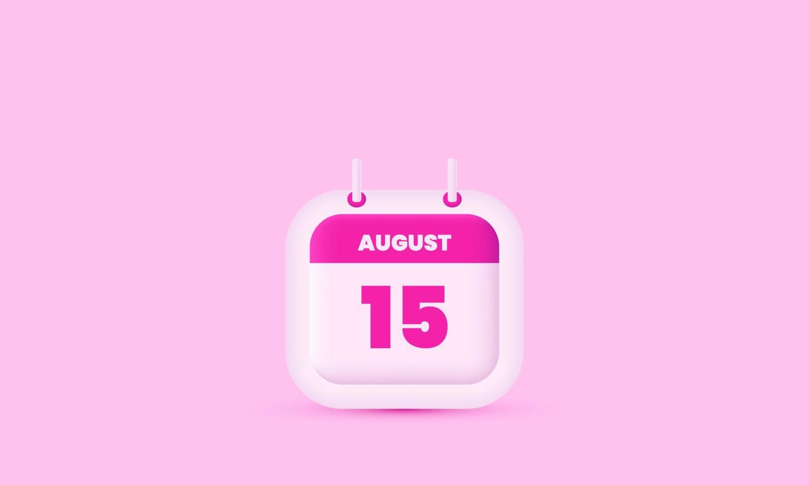 illustration realistic pink calendar icon style 3d creative isolated on background vector