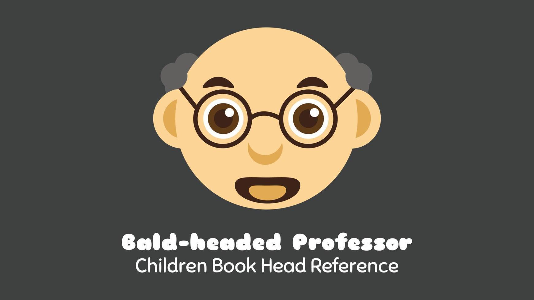 Illustration vector graphic cartoon character of bald headed professor. Suitable for coloring book, science and education mascot, etc.