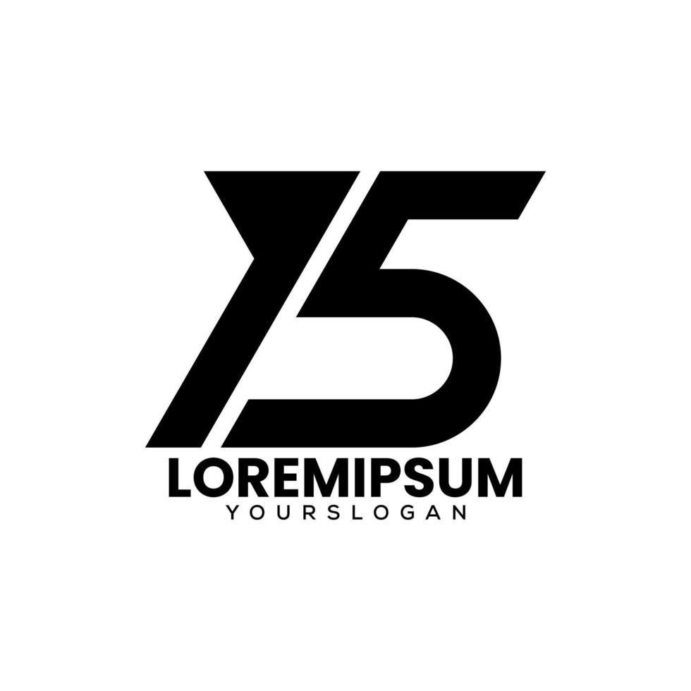 number 15 logo design vector
