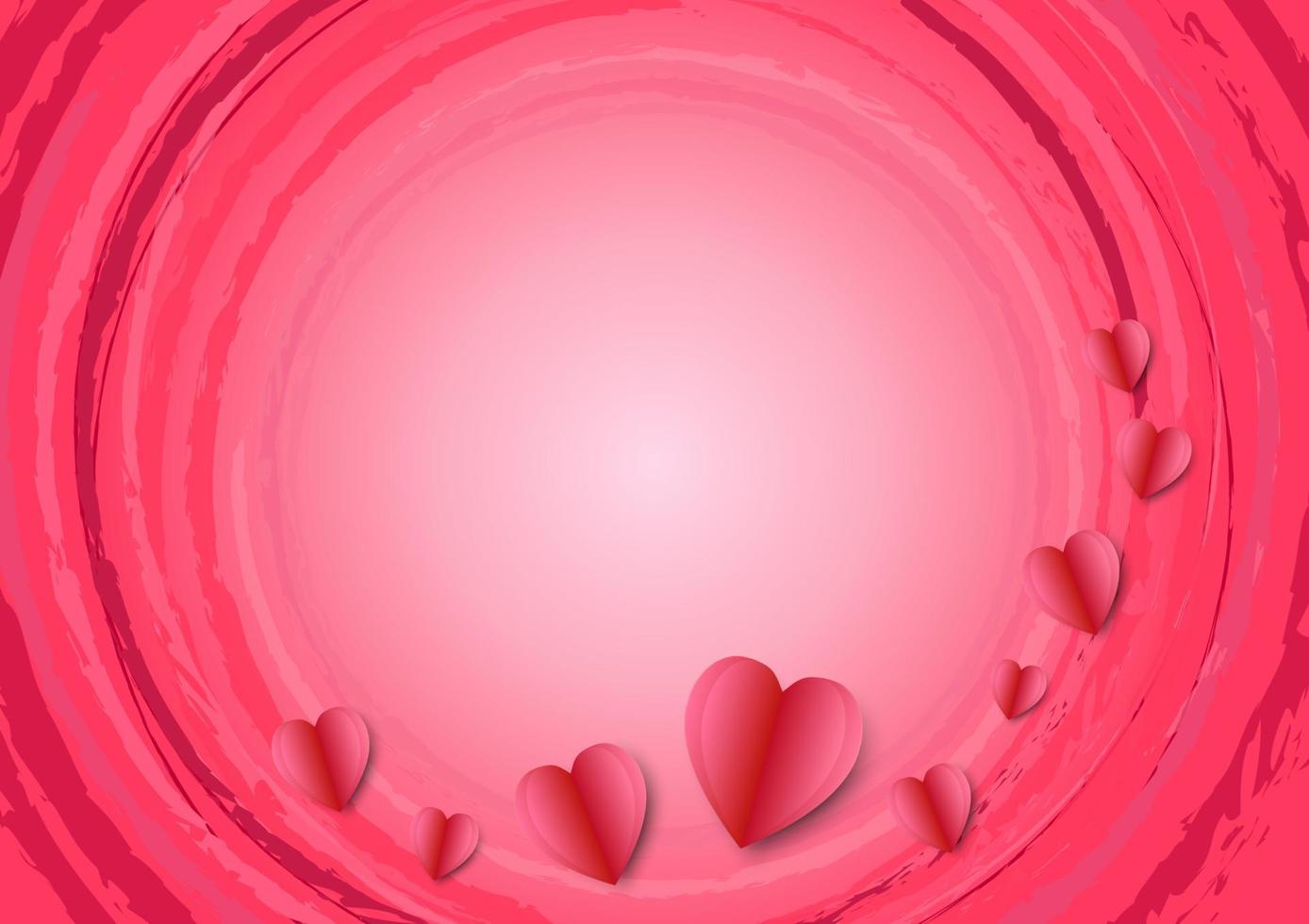 fondo de corazón de papel de día de san valentín suave de círculo rosa abstracto vector