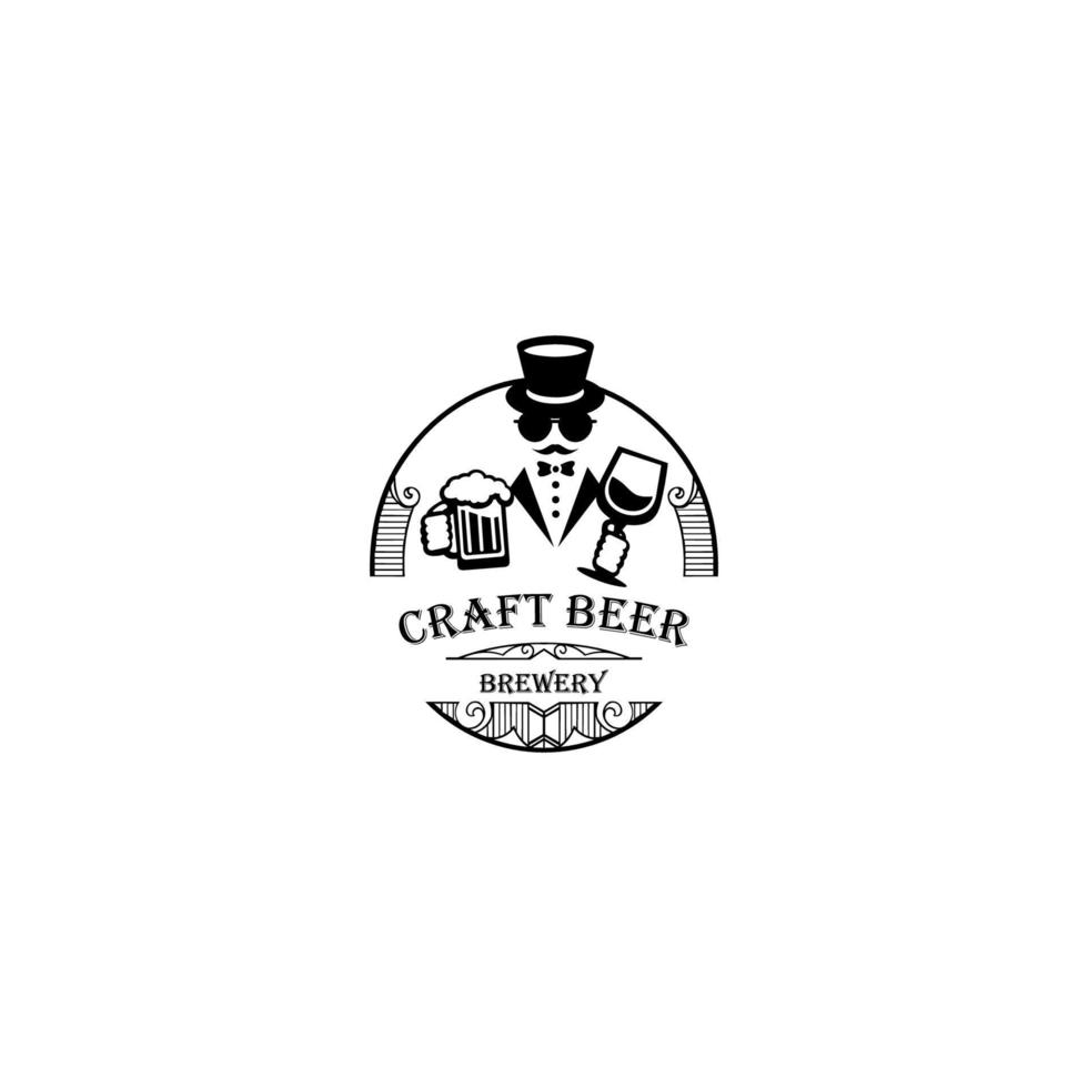 Beer hop logo .label, badge for bar, beer festival, brewery. Isolated on white background. vector