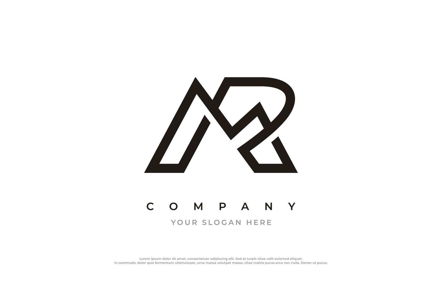 Initial Letter MR Logo or RM Logo Design Vector