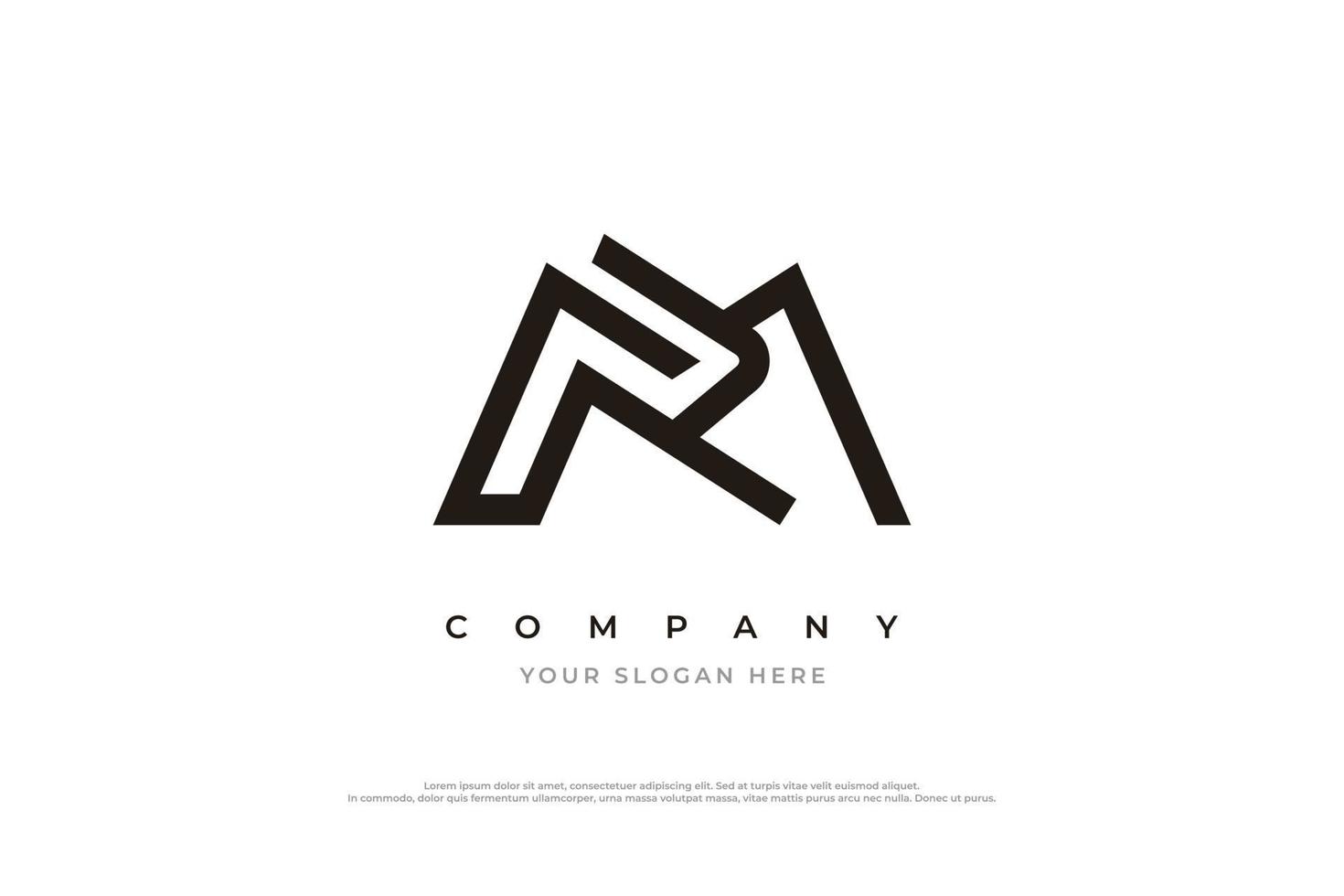 Initial Letter RM Logo or MR Logo Design Vector